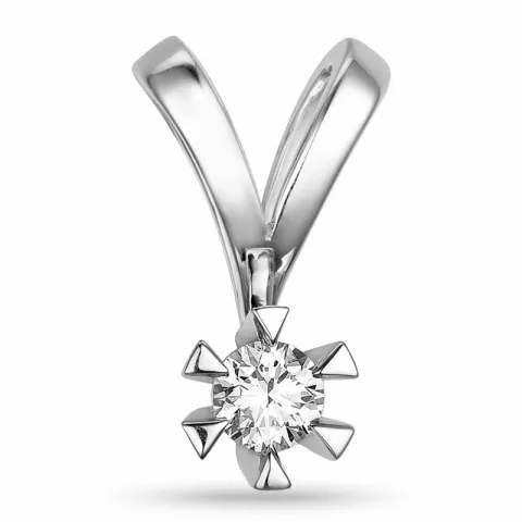 campagne - diamant hanger in 14 caraat witgoud 0,20 ct