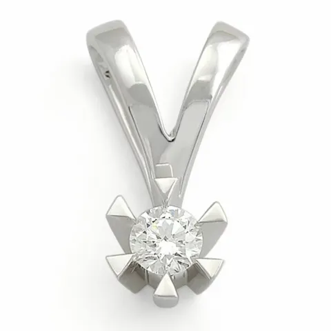 campagne - diamant hanger in 14 caraat witgoud 0,10 ct