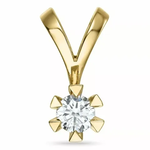 0,40 ct lab grown diamant solitaire hanger in 14 caraat goud 0,40 ct