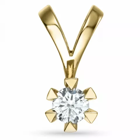 campagne - diamant hanger in 14 caraat goud 0,40 ct