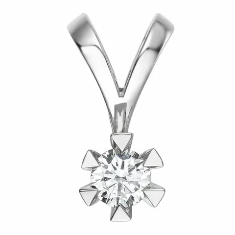 0,40 ct lab grown diamant solitaire hanger in 14 caraat witgoud 0,40 ct