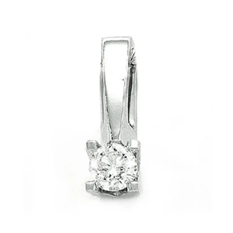 solitaire hanger in 14 caraat witgoud 0,20 ct