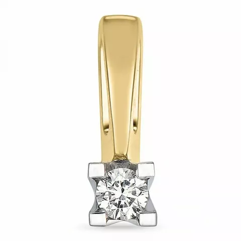 diamant solitaire hanger in 14 caraat goud-en witgoud 0,10 ct