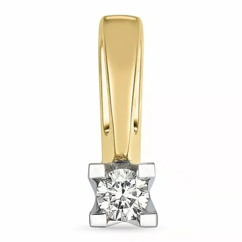 diamant solitaire hanger in 14 caraat goud-en witgoud 0,10 ct