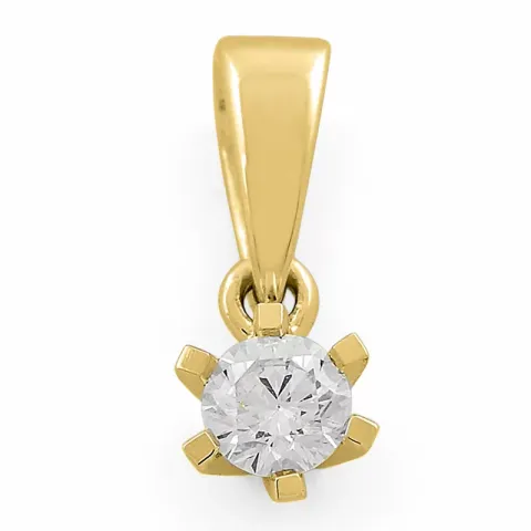 campagne - diamant hanger in 14 caraat goud 0,10 ct