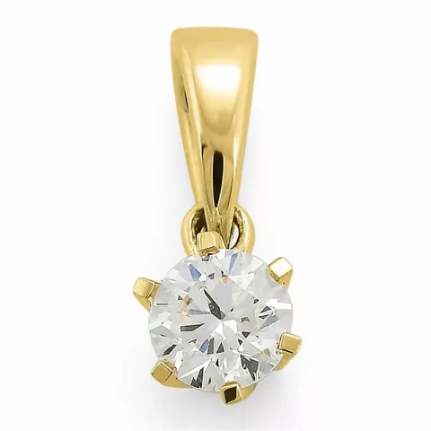 diamant solitaire hanger in 14 caraat goud 0,20 ct