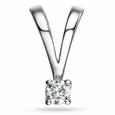 diamant solitaire hanger in 14 caraat witgoud 0,05 ct