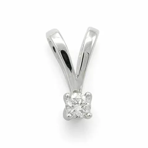 diamant solitaire hanger in 14 caraat witgoud 0,10 ct