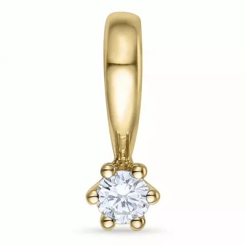 diamant solitaire hanger in 14 caraat goud 0,05 ct