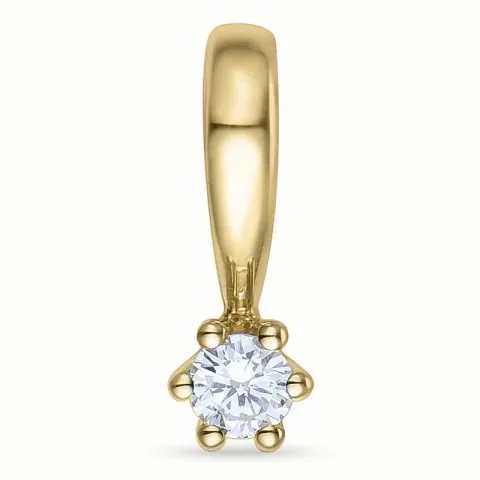 diamant solitaire hanger in 14 caraat goud 0,05 ct