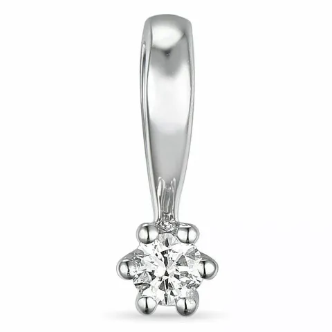 diamant solitaire hanger in 14 caraat witgoud 0,05 ct