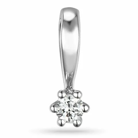 campagne - diamant hanger in 14 caraat witgoud 0,05 ct