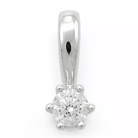 diamant solitaire hanger in 14 caraat witgoud 0,10 ct