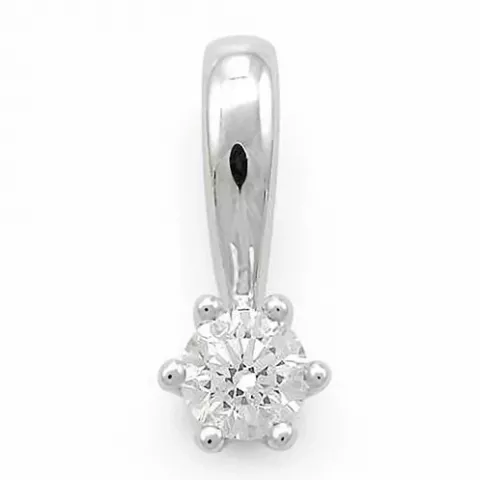 campagne - diamant hanger in 14 caraat witgoud 0,10 ct