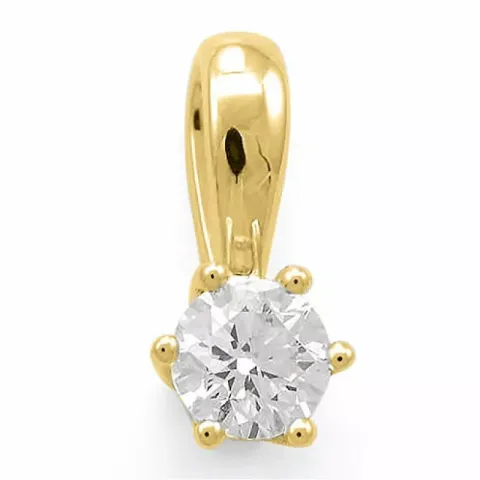 diamant solitaire hanger in 14 caraat goud 0,30 ct