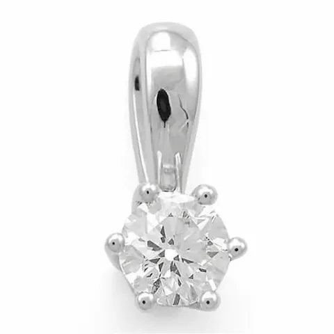 0,30 ct lab grown diamant solitaire hanger in 14 caraat witgoud 0,30 ct