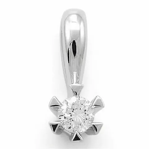 diamant solitaire hanger in 14 caraat witgoud 0,10 ct