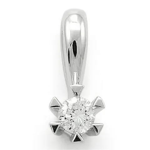 solitaire hanger in 14 caraat witgoud 0,05 ct