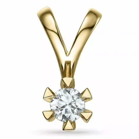 0,30 ct lab grown diamant solitaire hanger in 14 caraat goud 0,30 ct