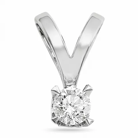 campagne - diamant hanger in 14 caraat witgoud 0,20 ct