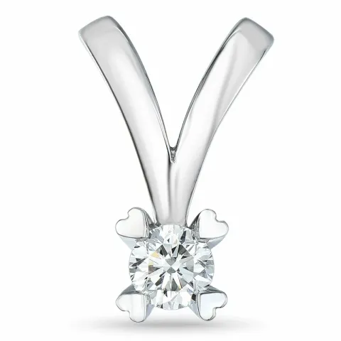 campagne - diamant hanger in 14 caraat witgoud 0,20 ct