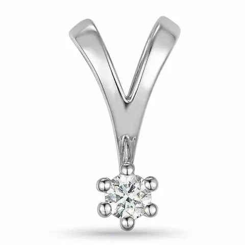 diamant solitaire hanger in 14 caraat witgoud 0,10 ct