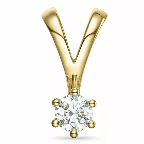 diamant solitaire hanger in 14 caraat goud 0,30 ct