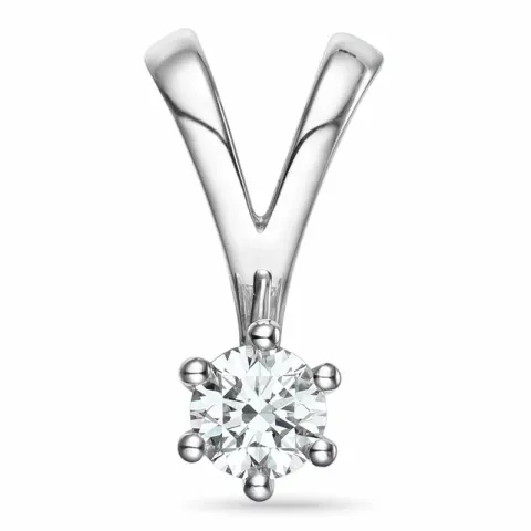 0,40 ct lab grown diamant solitaire hanger in 14 caraat witgoud 0,40 ct