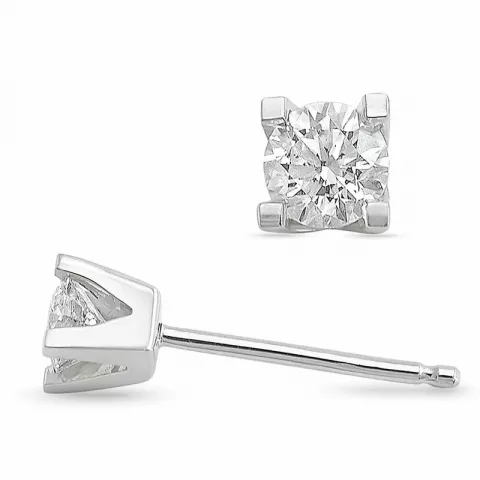 campagne - diamant oorsteker in 14 karaat witgoud met diamant 