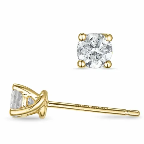 2 x 0,20 ct solitaire oorbel in 14 karaat goud met diamant