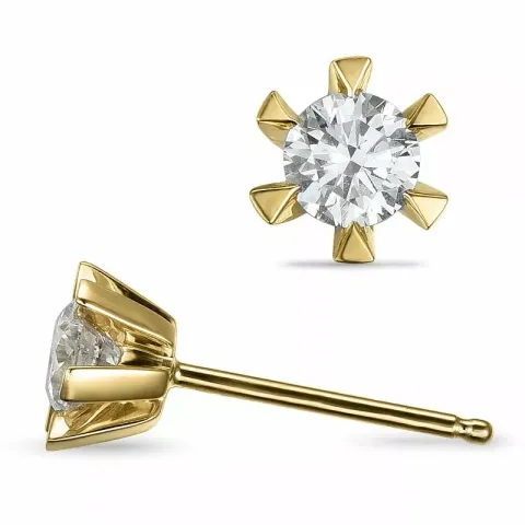2 x 0,30 ct lab grown diamant solitaire oorbel in 14 karaat goud met lab grown diamant 