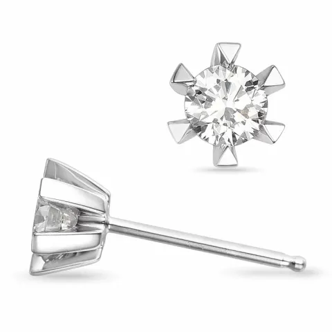 2 x 0,30 ct lab grown diamant solitaire oorbel in 14 karaat witgoud met lab grown diamant 