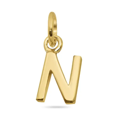 letter n hanger in verguld sterlingzilver