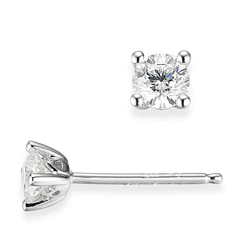 2 x 0,30 ct lab grown diamant solitaire oorbel in 14 karaat witgoud met lab grown diamant