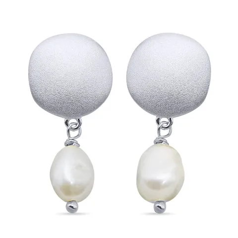 parel oorbellen in zilver