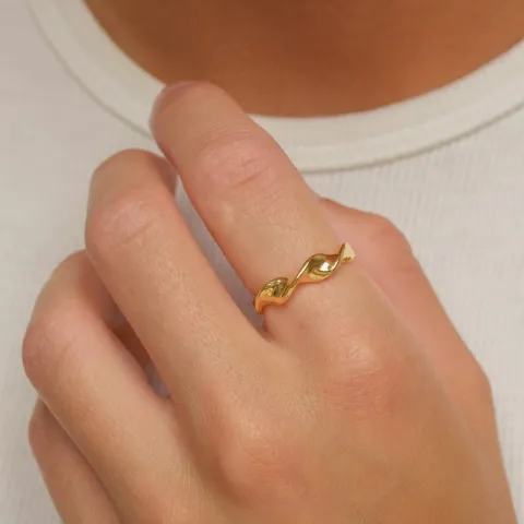 gedraaide ring in verguld sterlingzilver