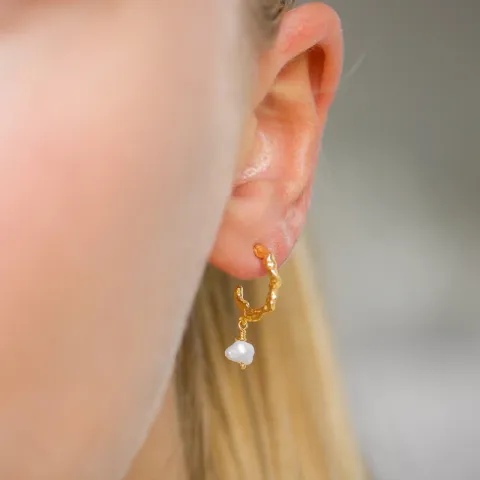 parel halfcreool in verguld sterlingzilver