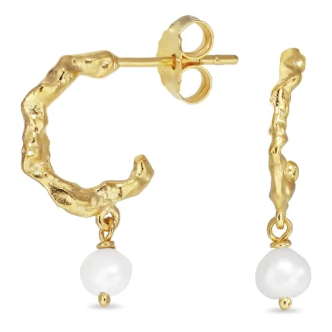 parel halfcreool in verguld zilver - Lumé Etched