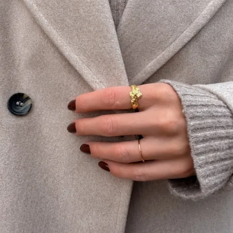 breed ring in verguld sterlingzilver