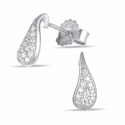 zirkoon oorbellen in zilver