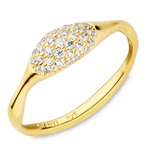zirkoon ring in verguld sterlingzilver