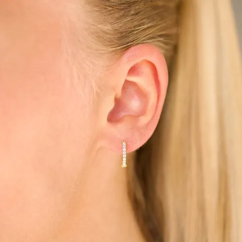 zirkoon creool in verguld sterlingzilver