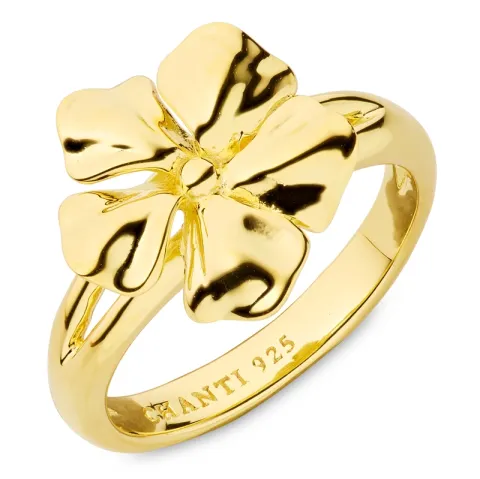 bloem ring in verguld sterlingzilver