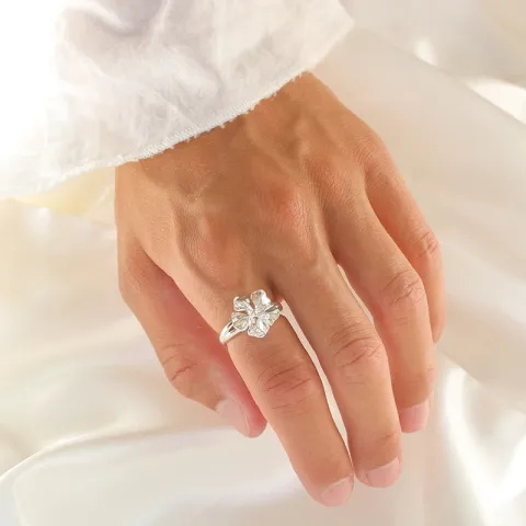 bloem ring in zilver - Lumé Essence
