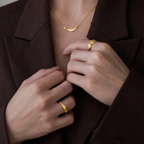 ketting in verguld sterlingzilver - Lumé Etched