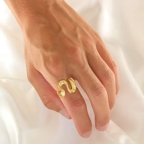 ring in verguld sterlingzilver - Lumé Etched