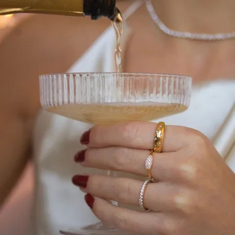 zirkoon ring in verguld sterlingzilver - Lumé Illume