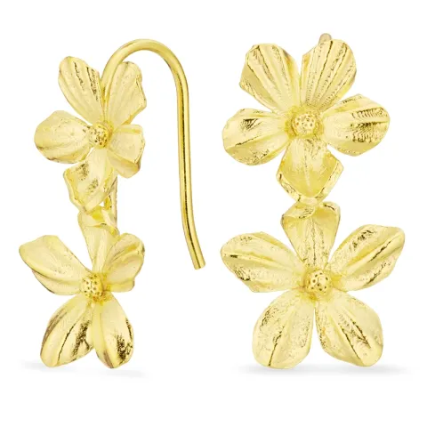 bloem oorbellen in verguld sterlingzilver
