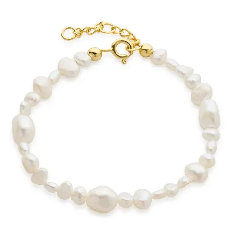 parel armband in verguld sterlingzilver