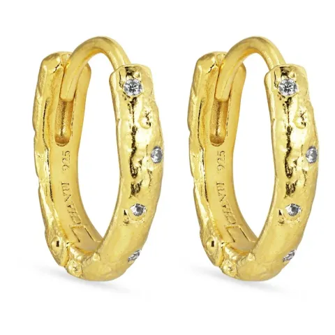 14,5 x 12 mm ovaal zirkoon creool in verguld zilver